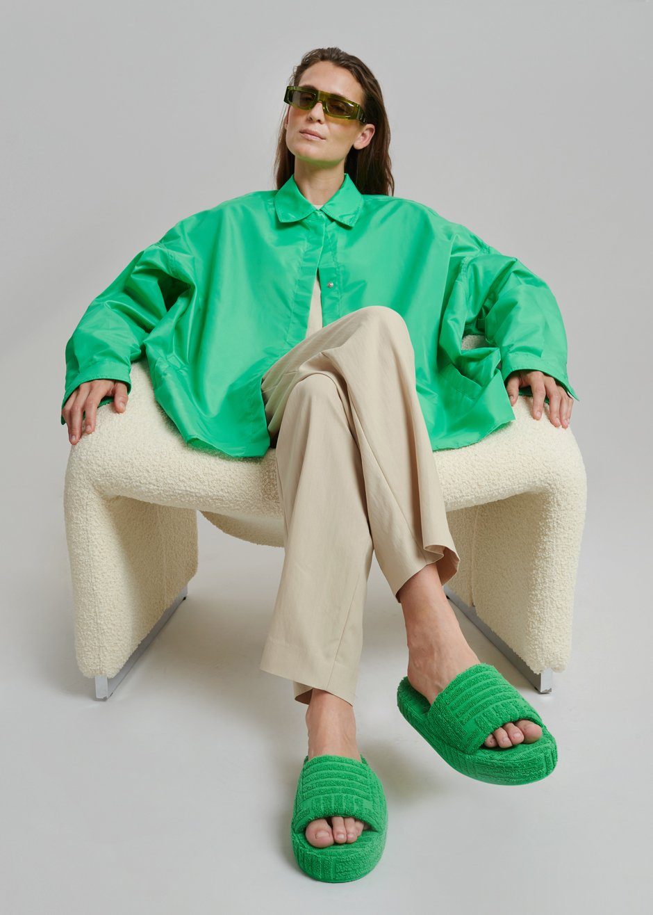 Perla Shirt Jacket - Kelly Green - 4