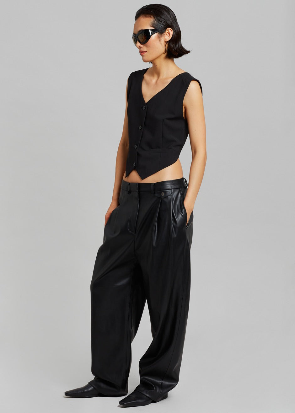 Pernille Faux Leather Pants - Black - 6