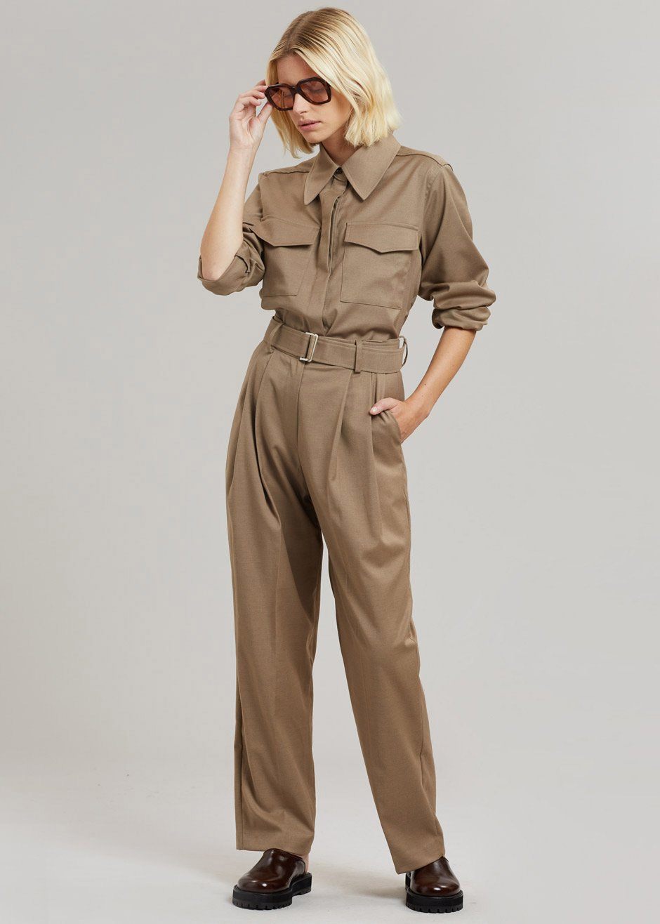Ramson Pleated Trousers - Taupe - 5