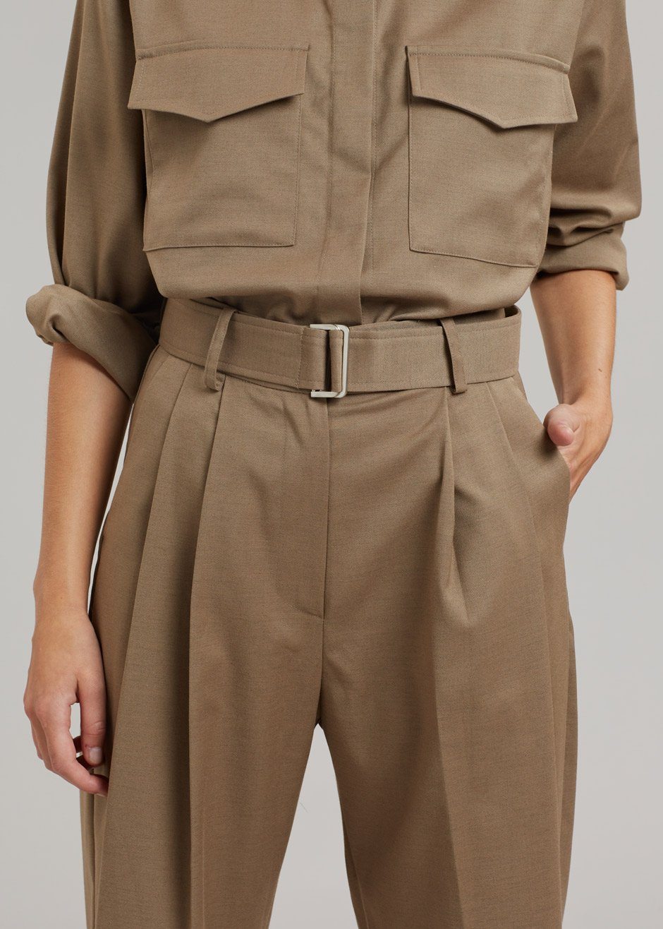 Ramson Pleated Trousers - Taupe - 6