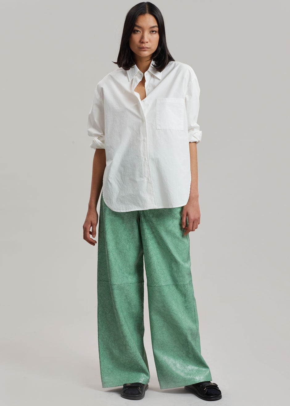 REMAIN Luma Leather Pants - Green Spruce - 6