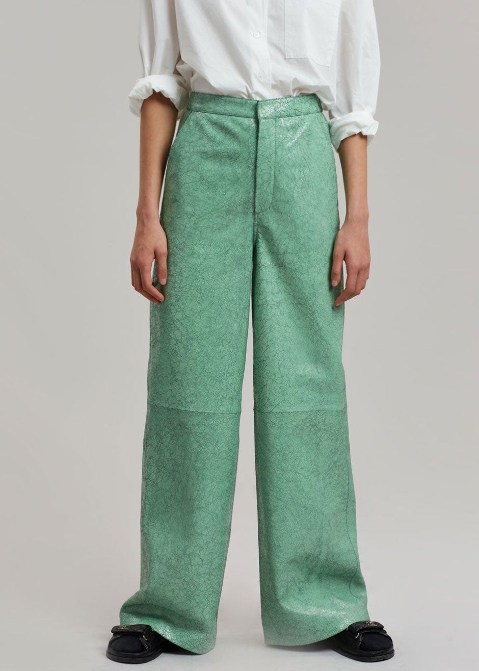 REMAIN Luma Leather Pants - Green Spruce - 2