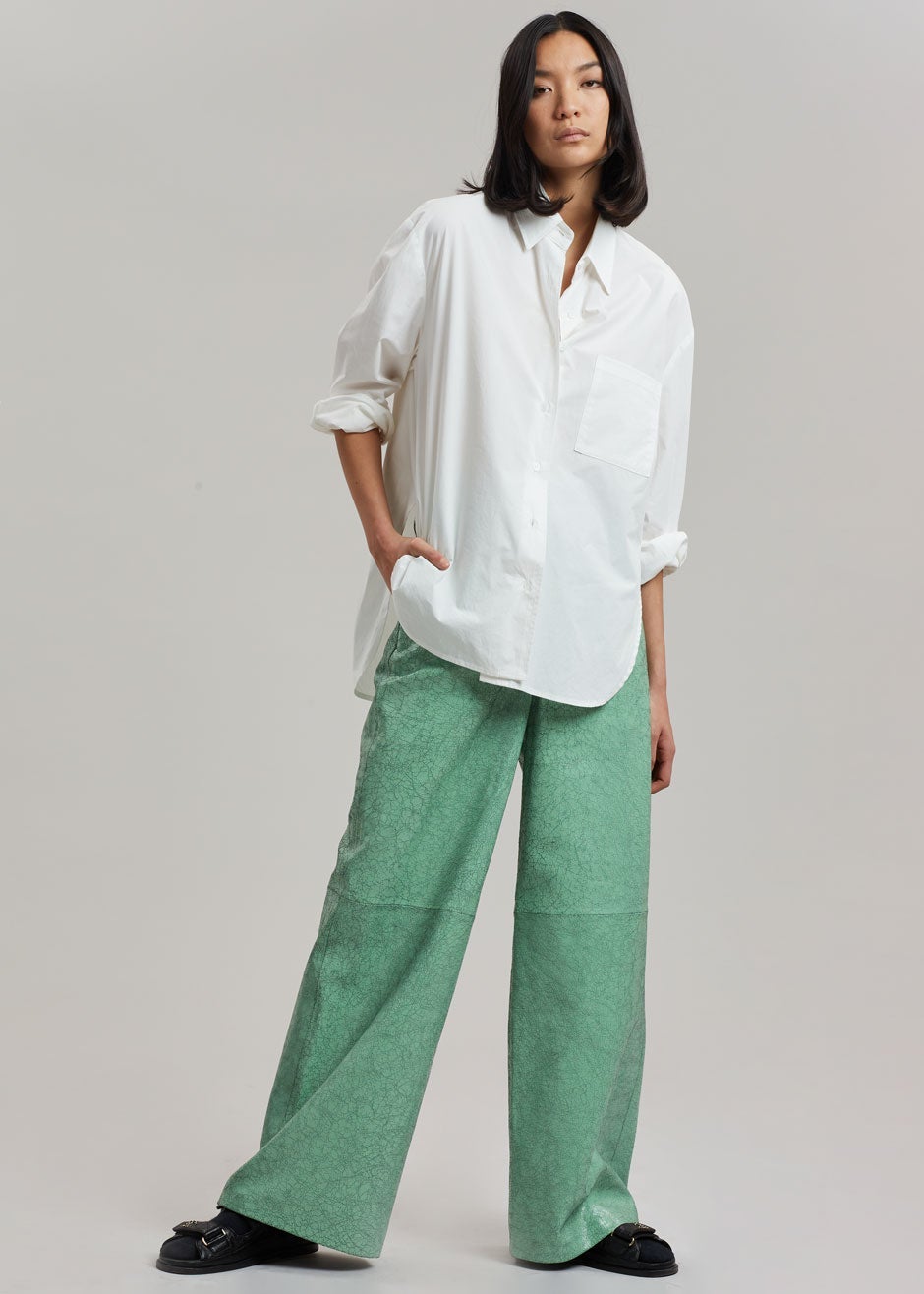 REMAIN Luma Leather Pants - Green Spruce - 1