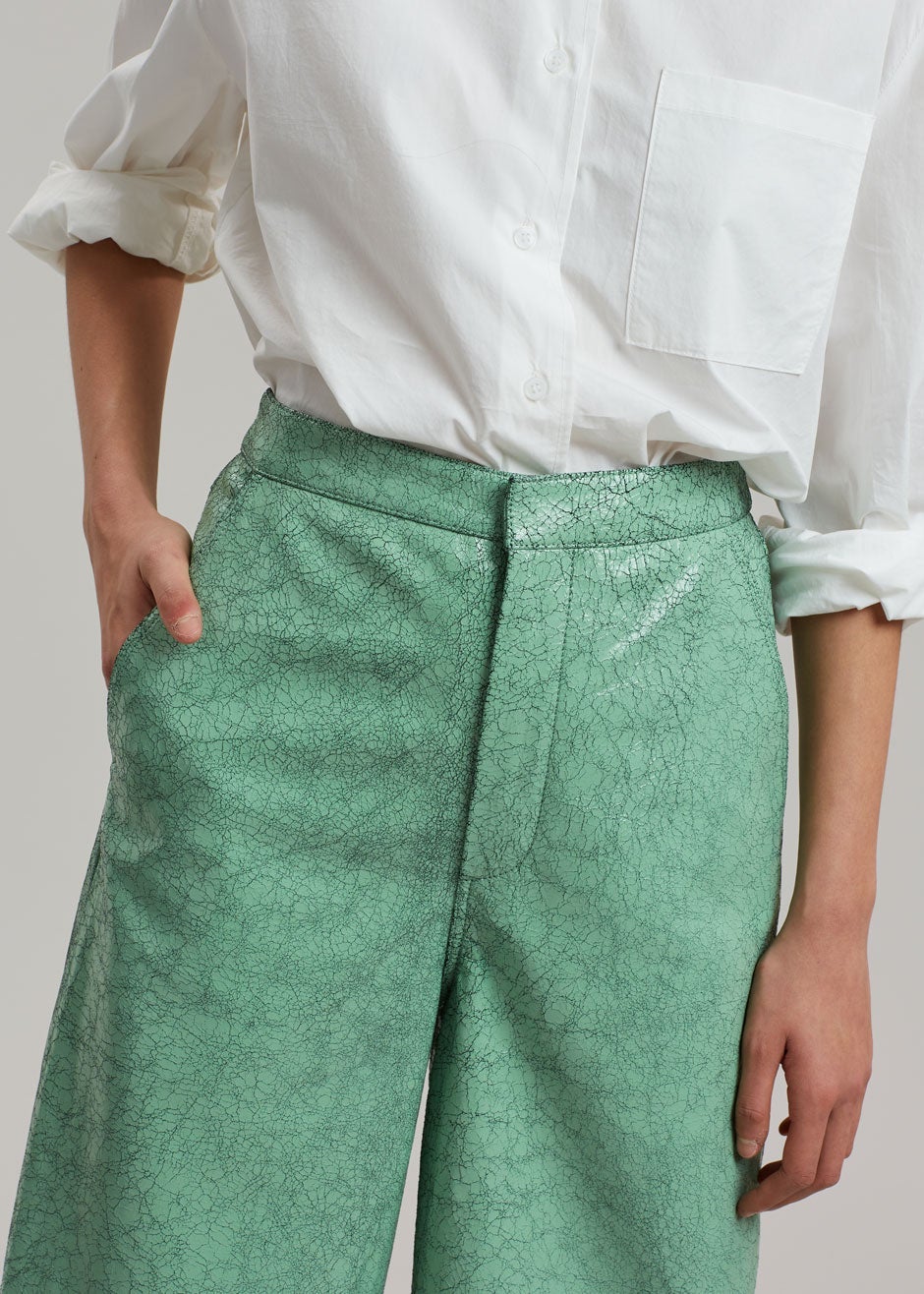 REMAIN Luma Leather Pants - Green Spruce - 3