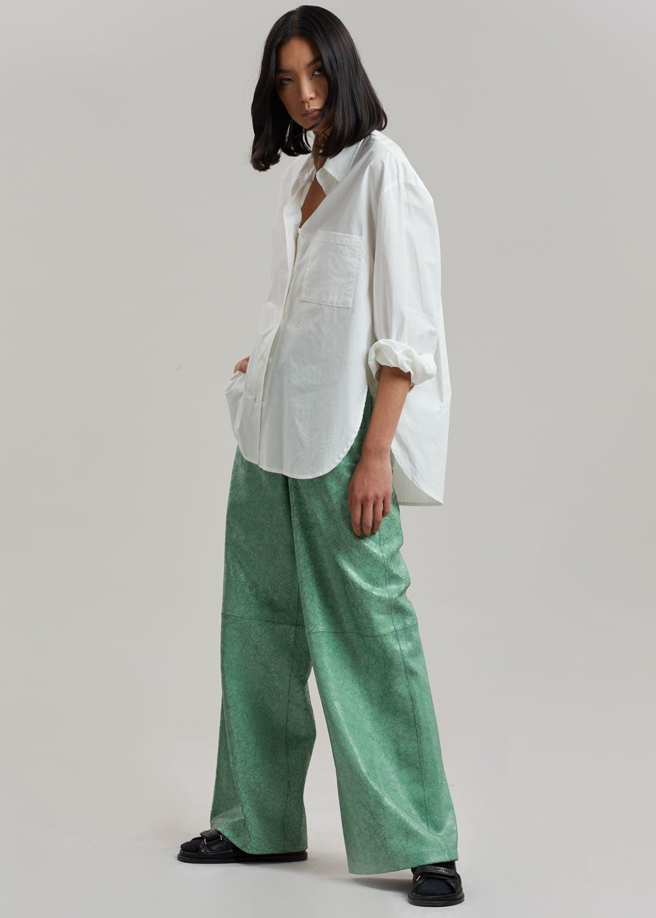 REMAIN Luma Leather Pants - Green Spruce - 4