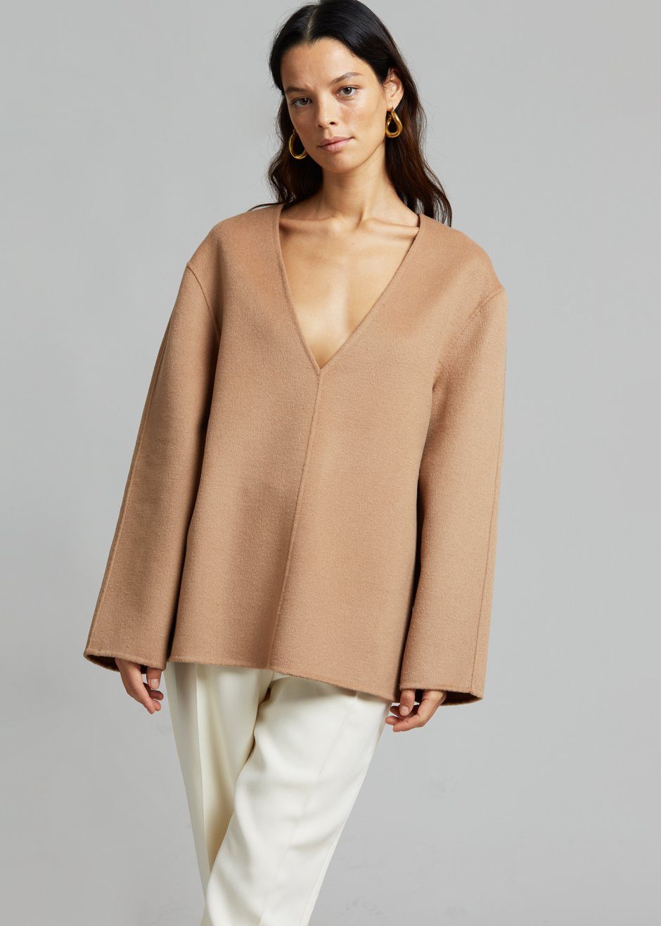 Róhe Jack Pullover Top - Camel - 10