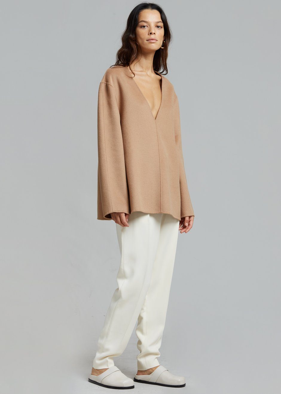 Róhe Jack Pullover Top - Camel - 3