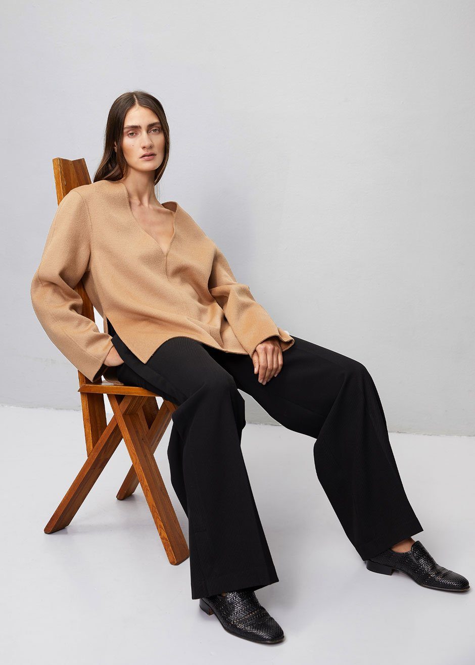 Róhe Jack Pullover Top - Camel - 5