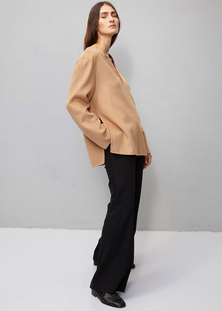 Róhe Jack Pullover Top - Camel - 8
