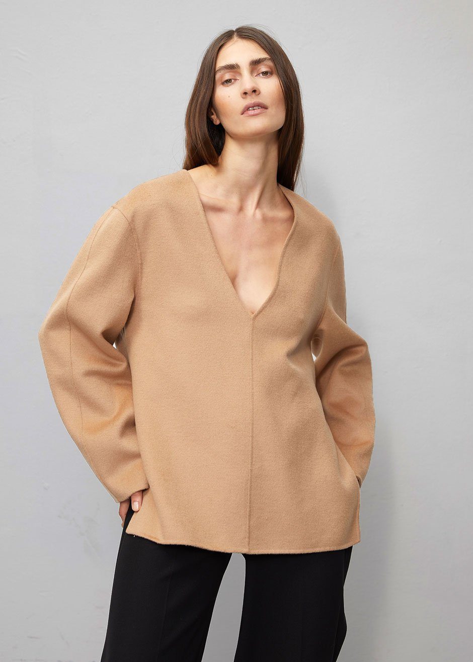 Róhe Jack Pullover Top - Camel - 1