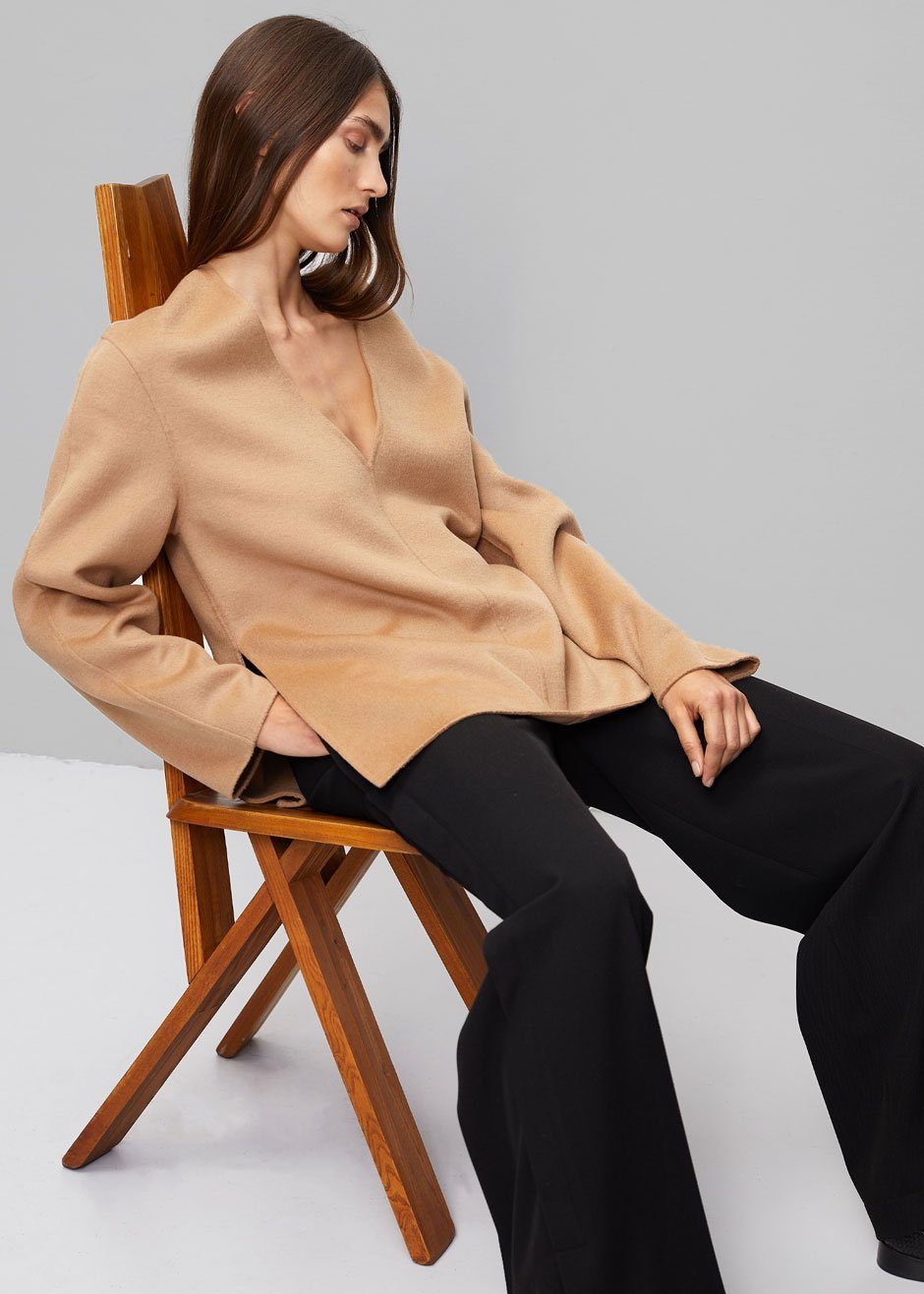 Róhe Jack Pullover Top - Camel - 14
