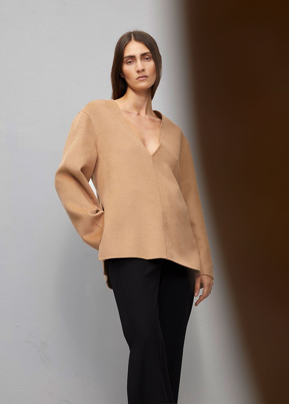 Róhe Jack Pullover Top - Camel - 6