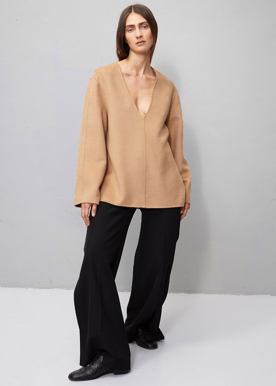 Róhe Jack Pullover Top - Camel - 2