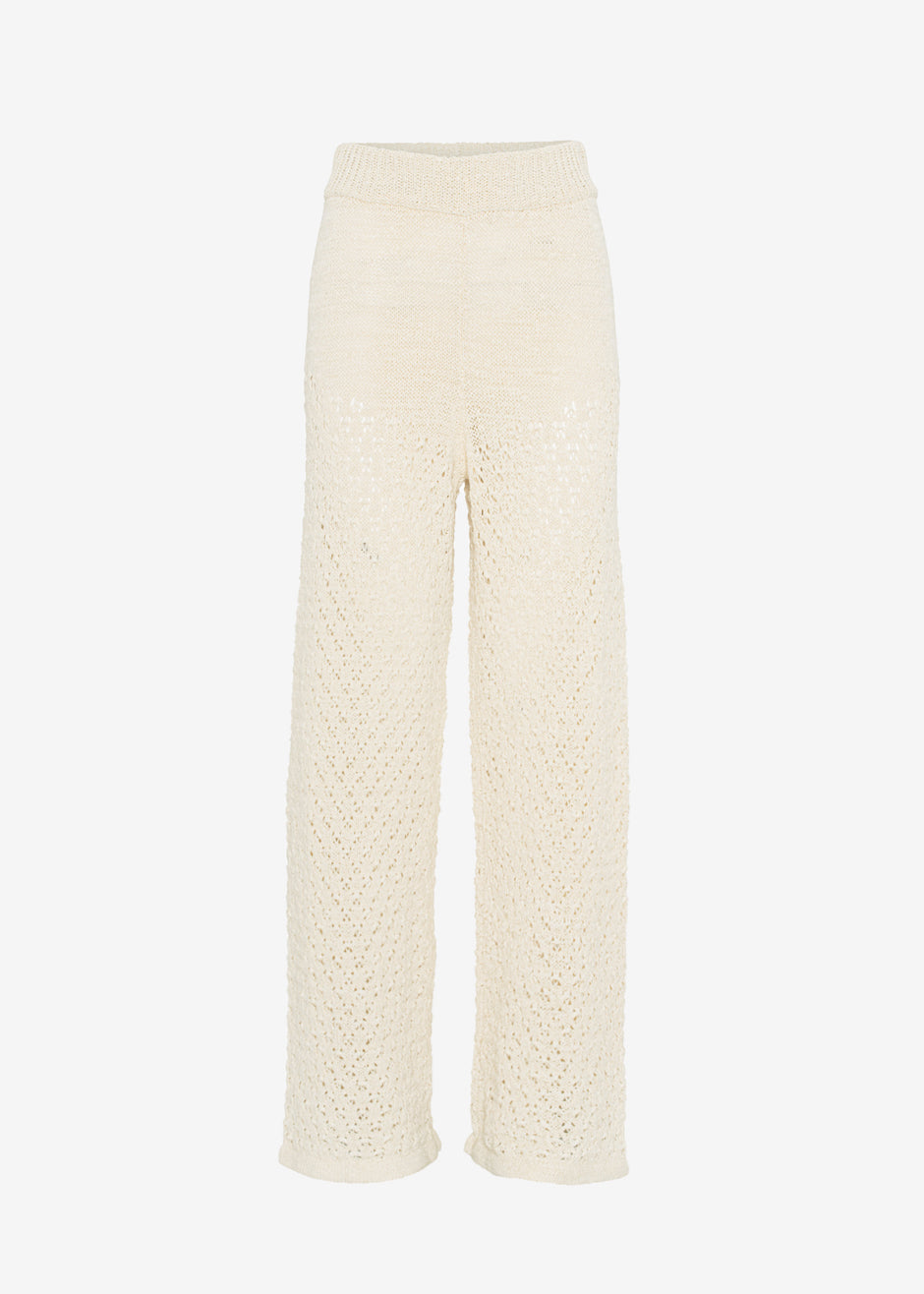 ROTATE Calla Knit Pants - White Asparagus - 7