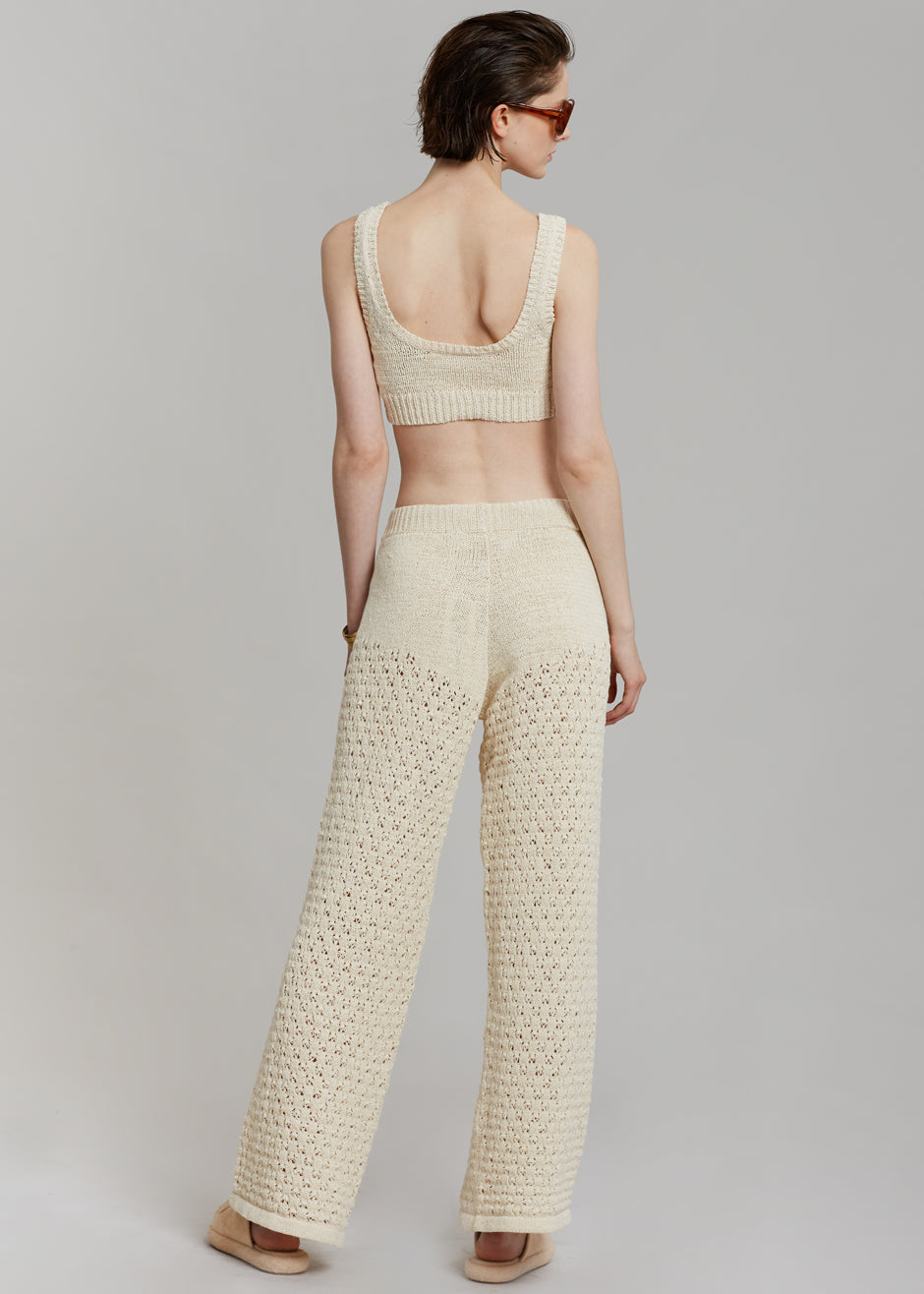 ROTATE Calla Knit Pants - White Asparagus - 6