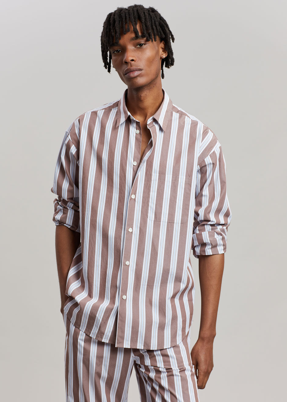 Samsøe & Samsøe Marley Shirt - Brown Stripe - 1