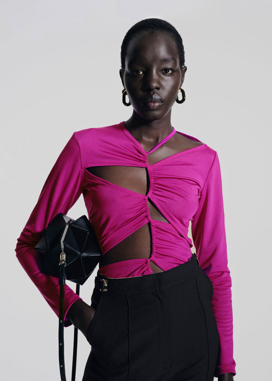 Sid Neigum Cutout Tension Blouse - Purple - 1