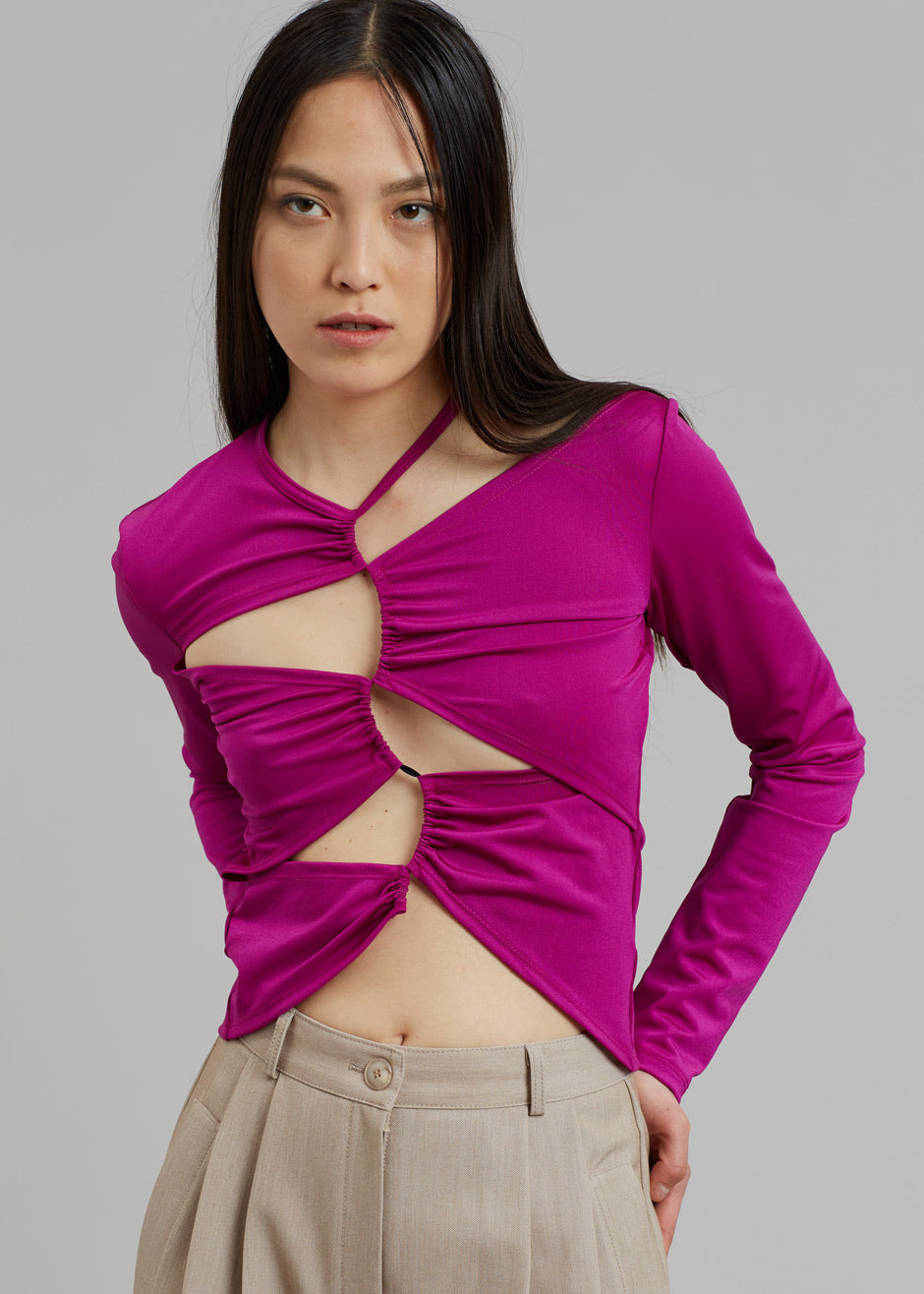 Sid Neigum Cutout Tension Blouse - Purple - 3