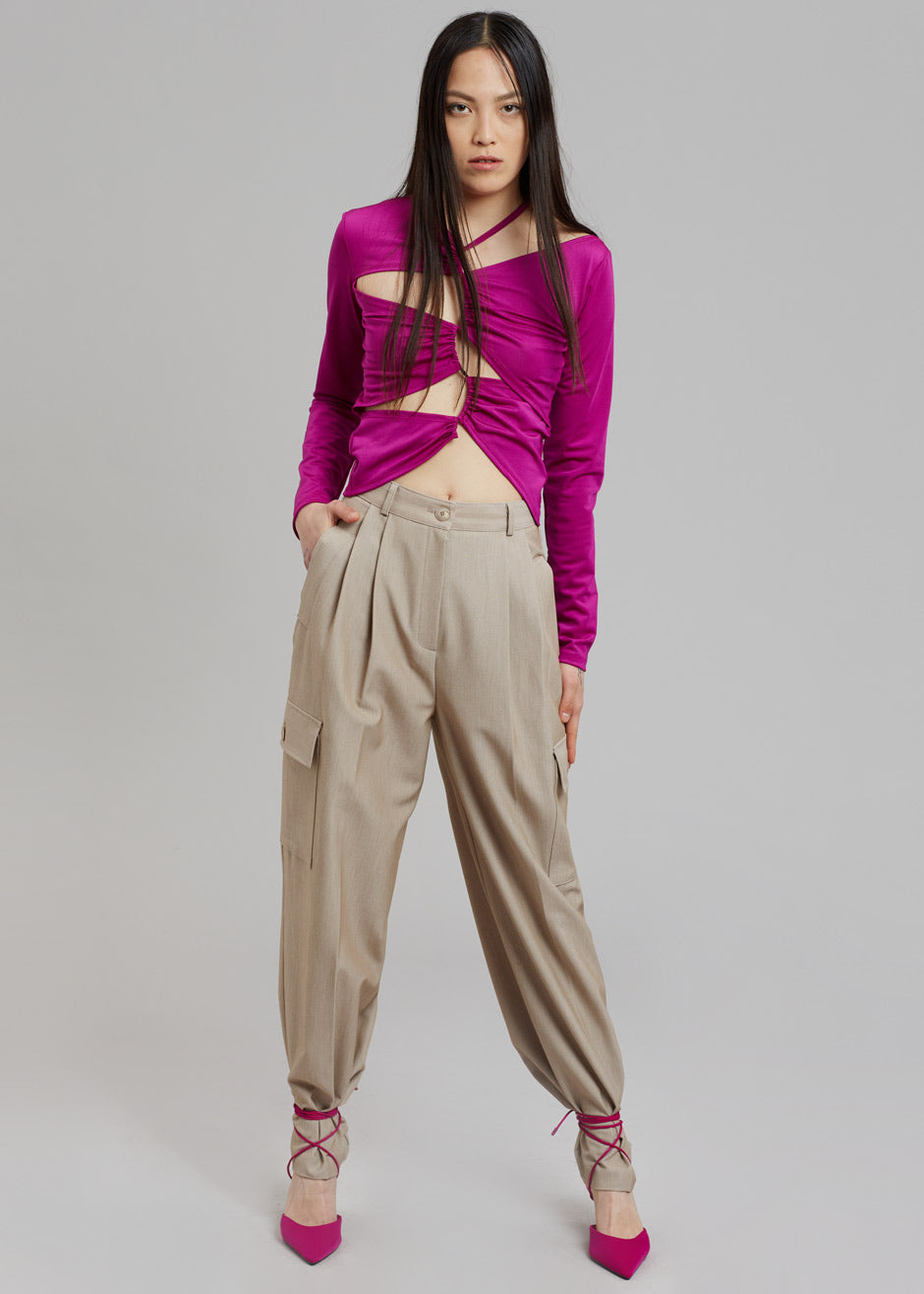 Sid Neigum Cutout Tension Blouse - Purple - 4