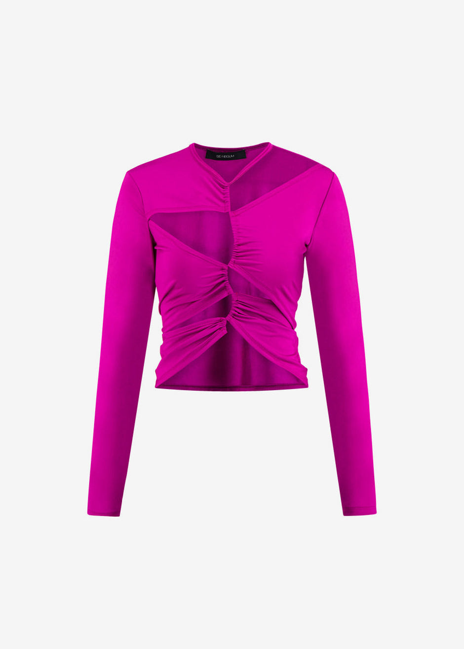 Sid Neigum Cutout Tension Blouse - Purple - 7