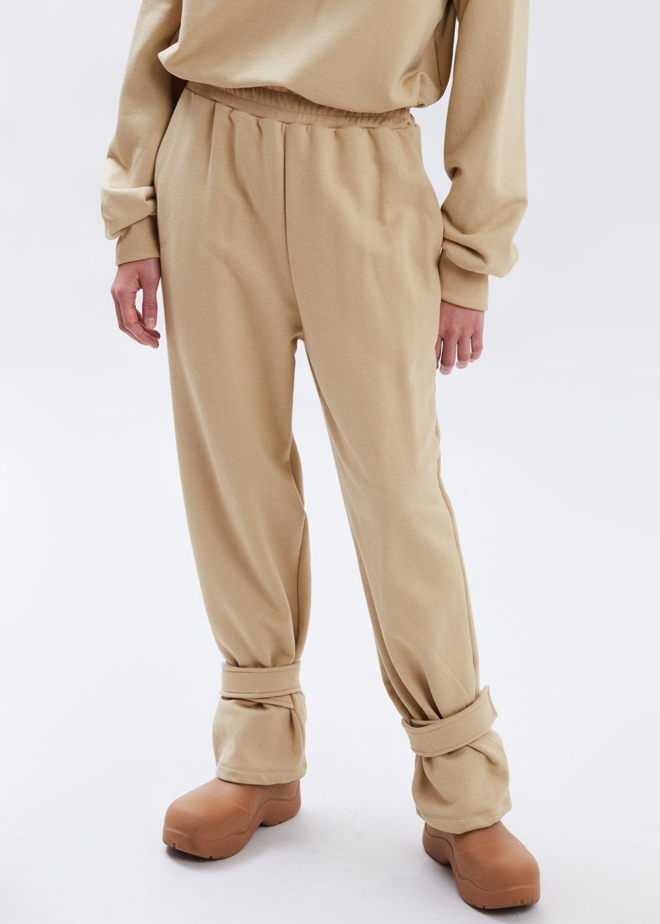 Tab Cuff Sweatpants - Camel - 2