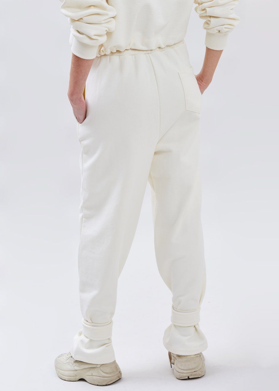 Tab Cuff Sweatpants - Cream - 7