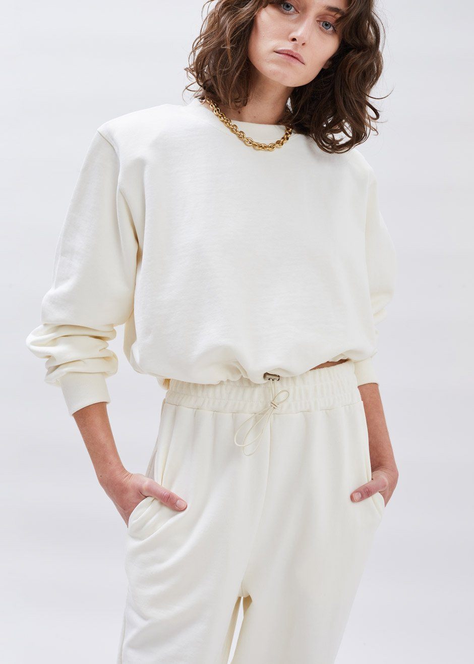 Tab Cuff Sweatpants - Cream - 5
