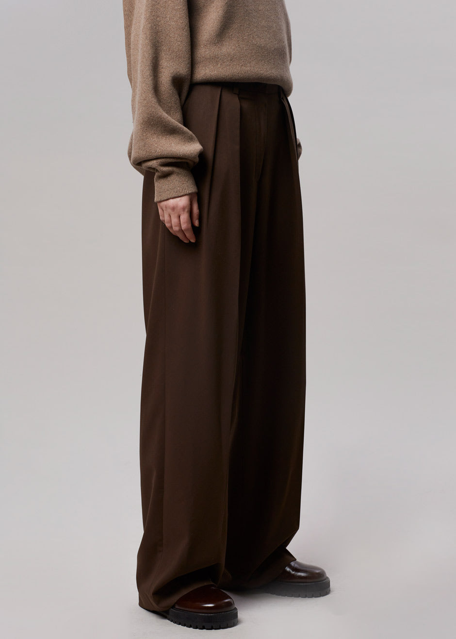 Tansy Pleated Trousers - Chocolate - 7
