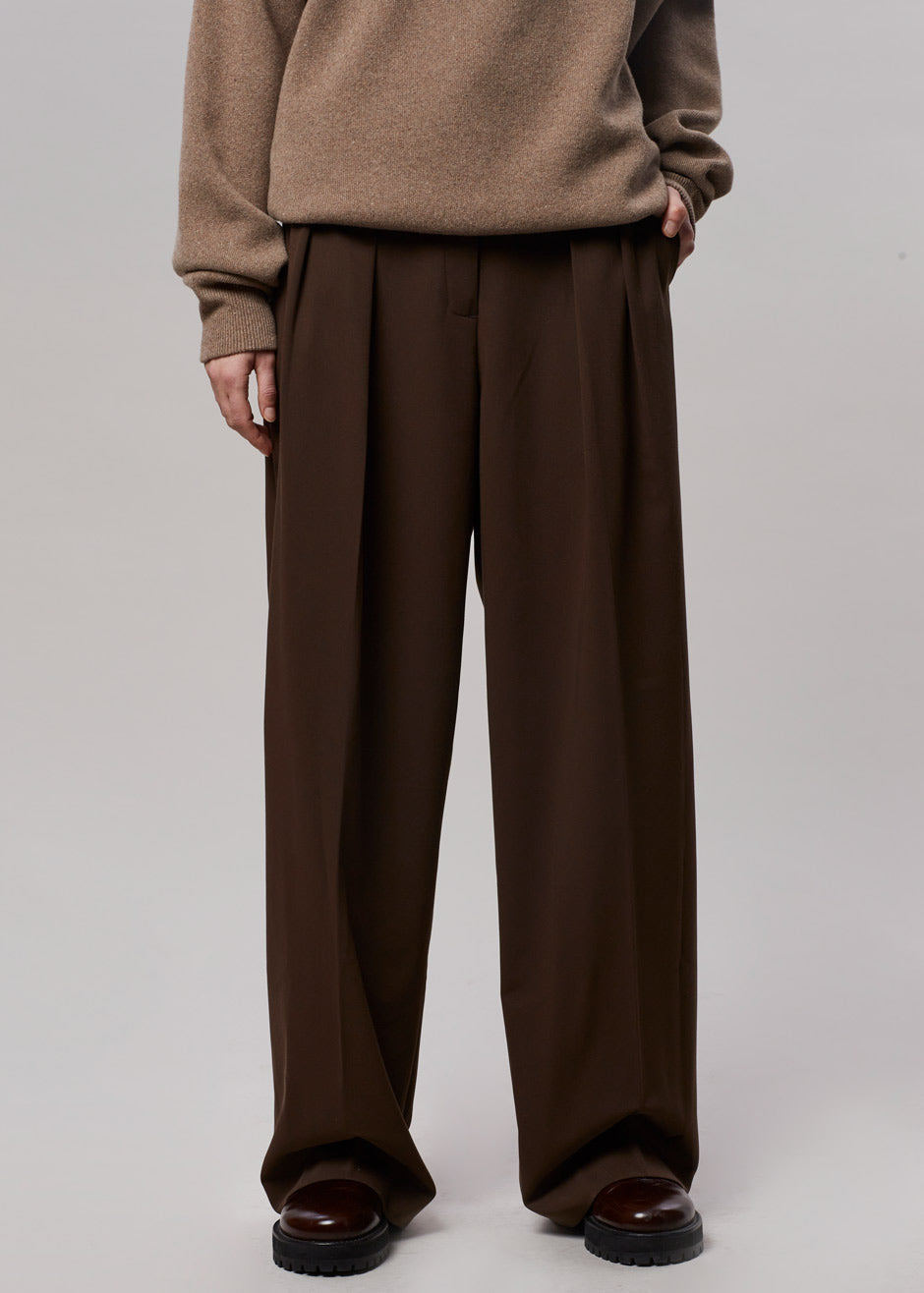 Tansy Pleated Trousers - Chocolate - 11