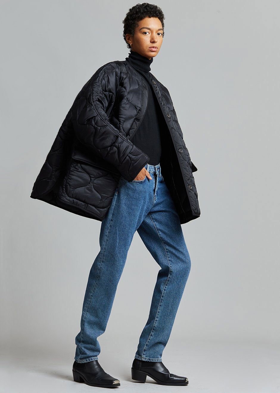 Teddy Quilted Jacket - Black - 2