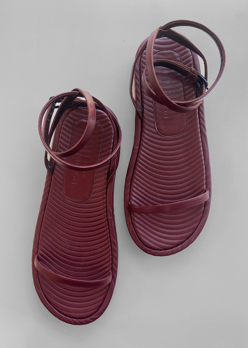 TFS x Bettina Vermillon Onda Sandal - Burgundy - 8