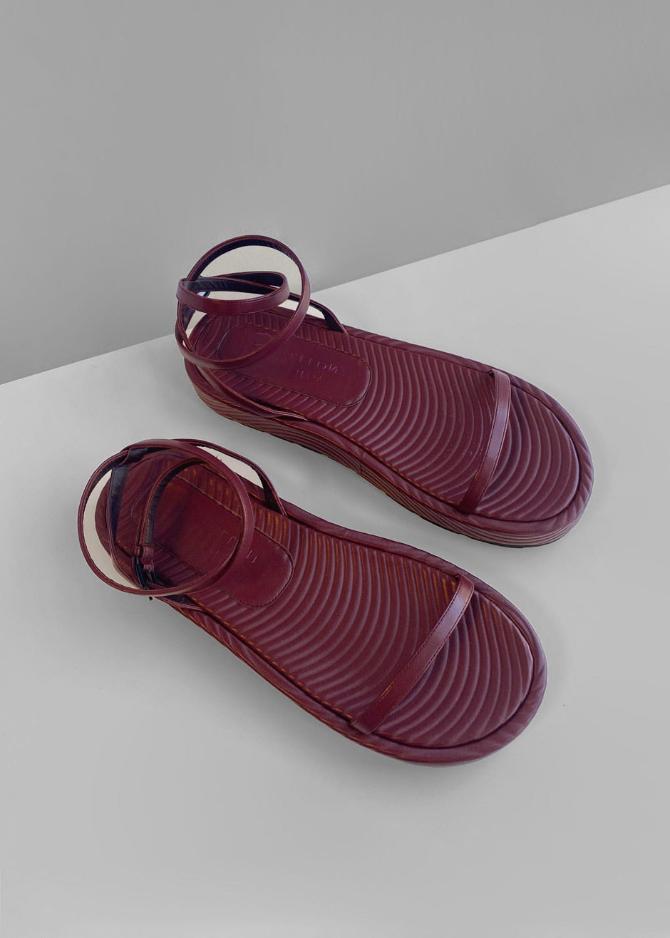 TFS x Bettina Vermillon Onda Sandal - Burgundy - 4