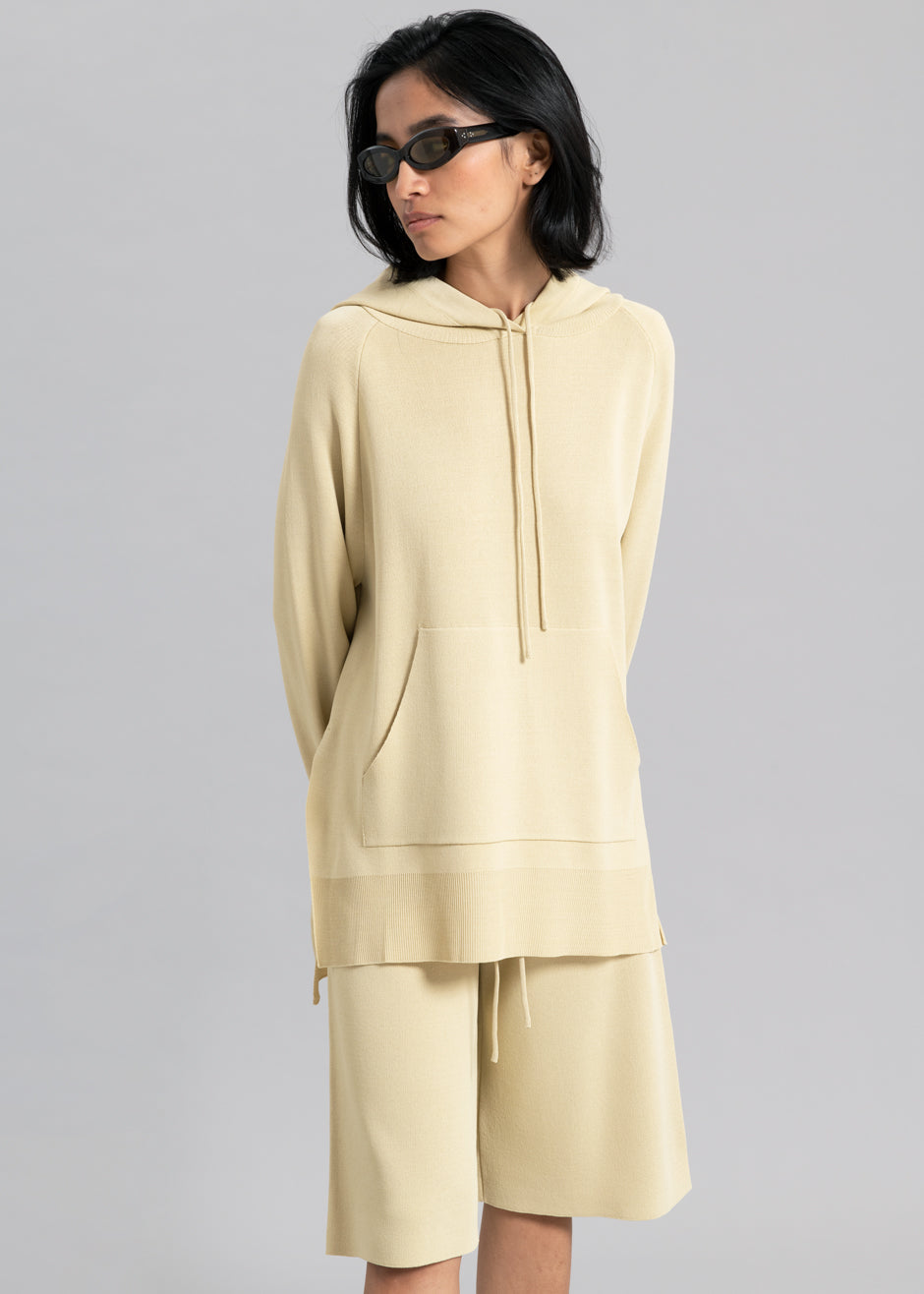 Thea Knit Hoodie - Straw - 1