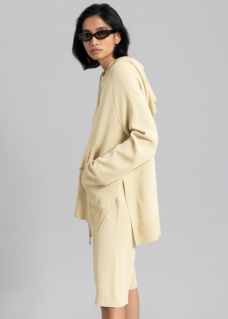 Thea Knit Hoodie - Straw - 3