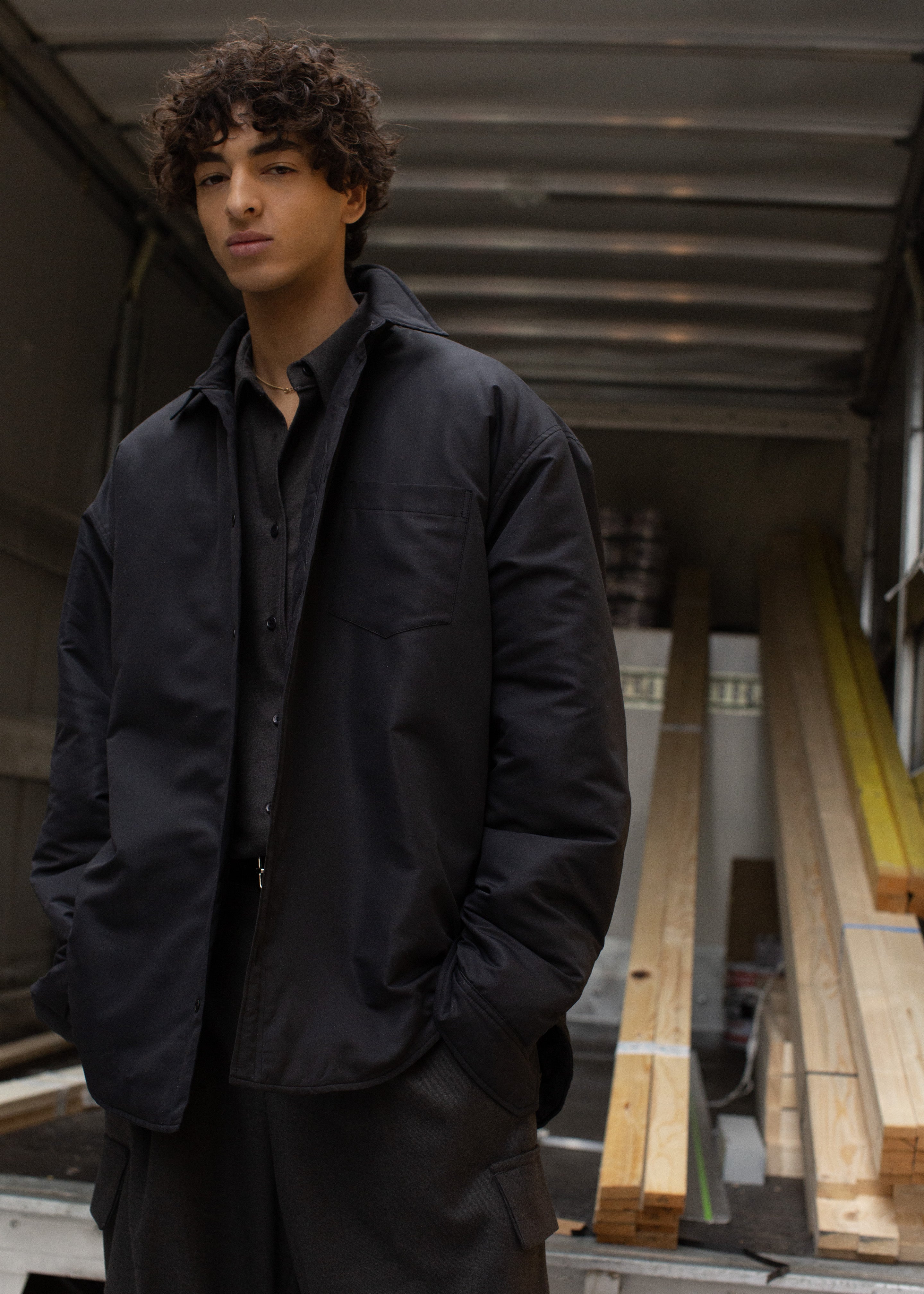 Dean Padded Shirt Jacket - Black - 14