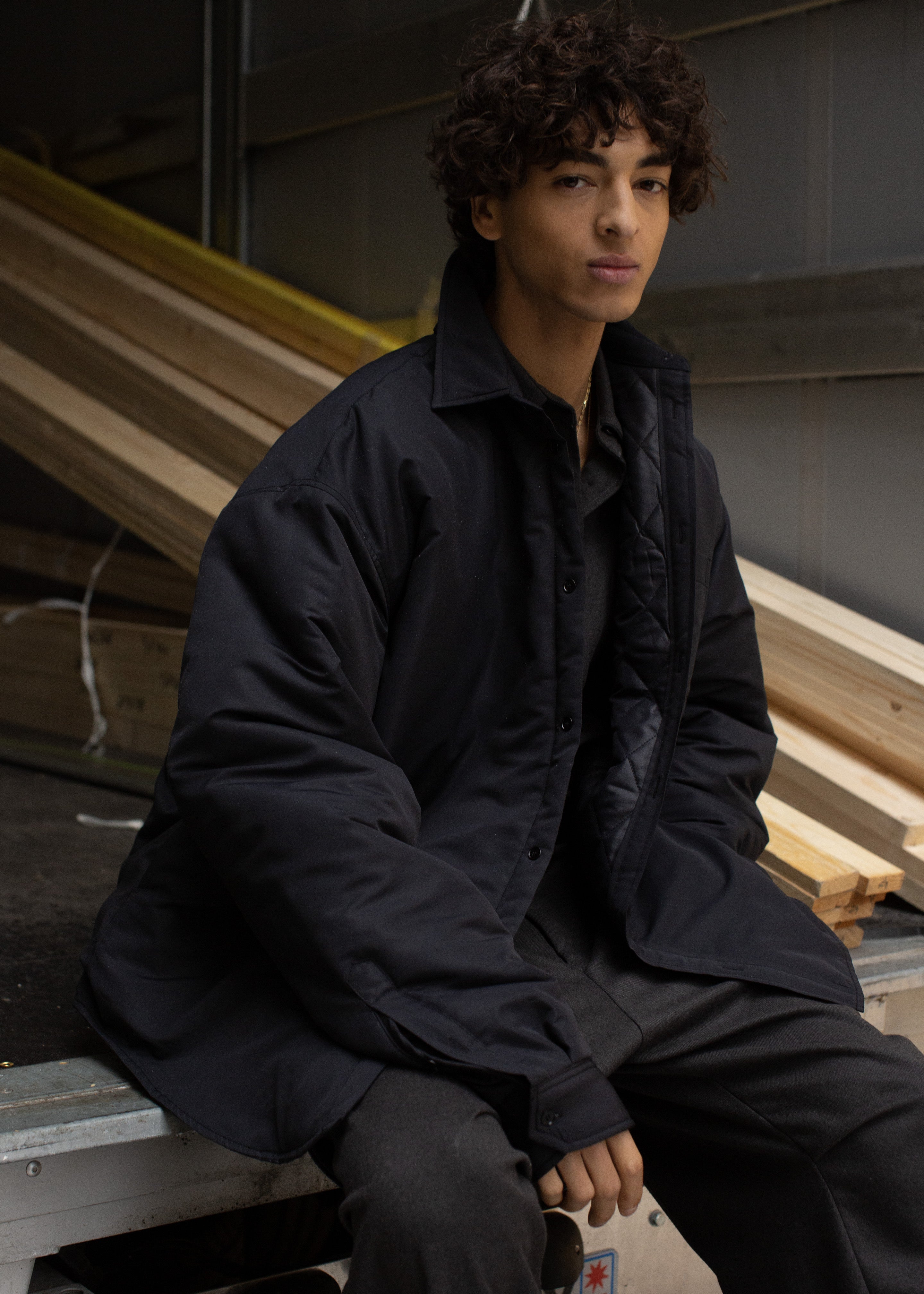 Dean Padded Shirt Jacket - Black - 11