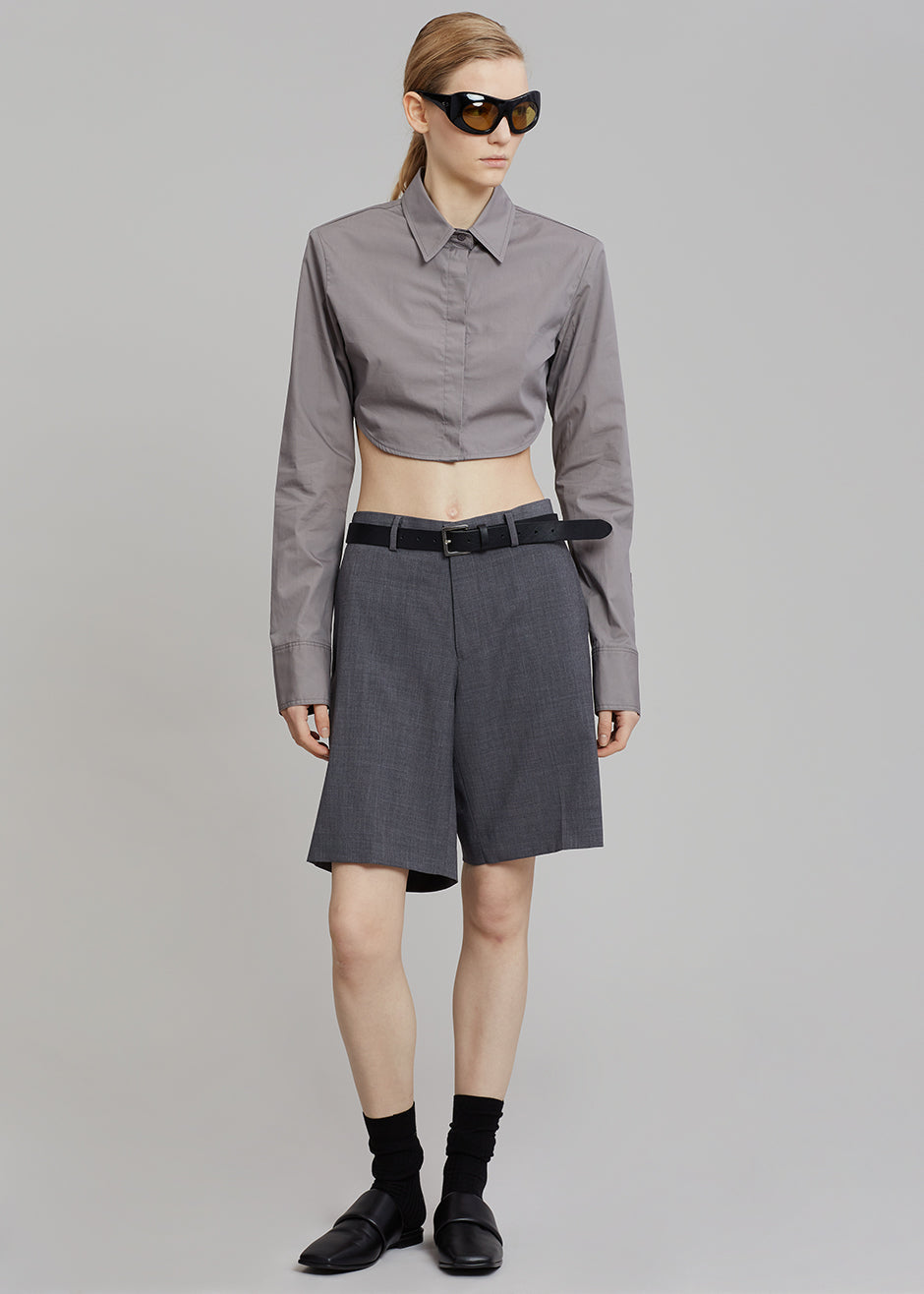 Uma Cropped Shirt - Grey - 9