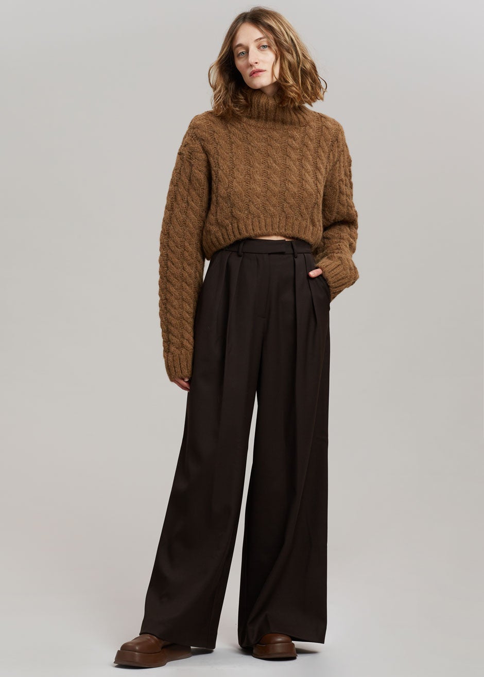 Varda Wide Leg Pants - Aubergine - 10