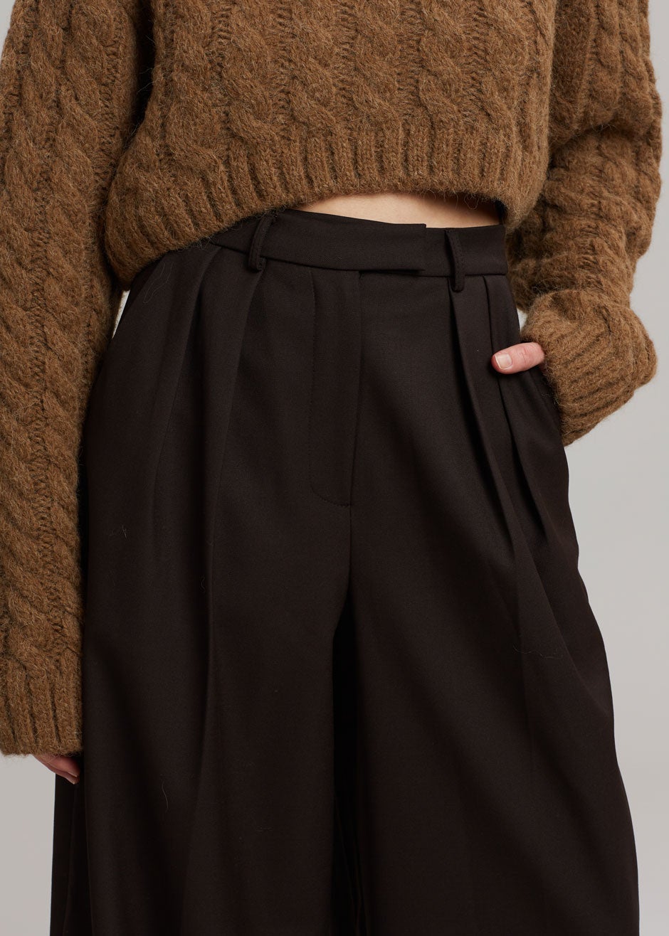 Varda Wide Leg Pants - Aubergine - 5
