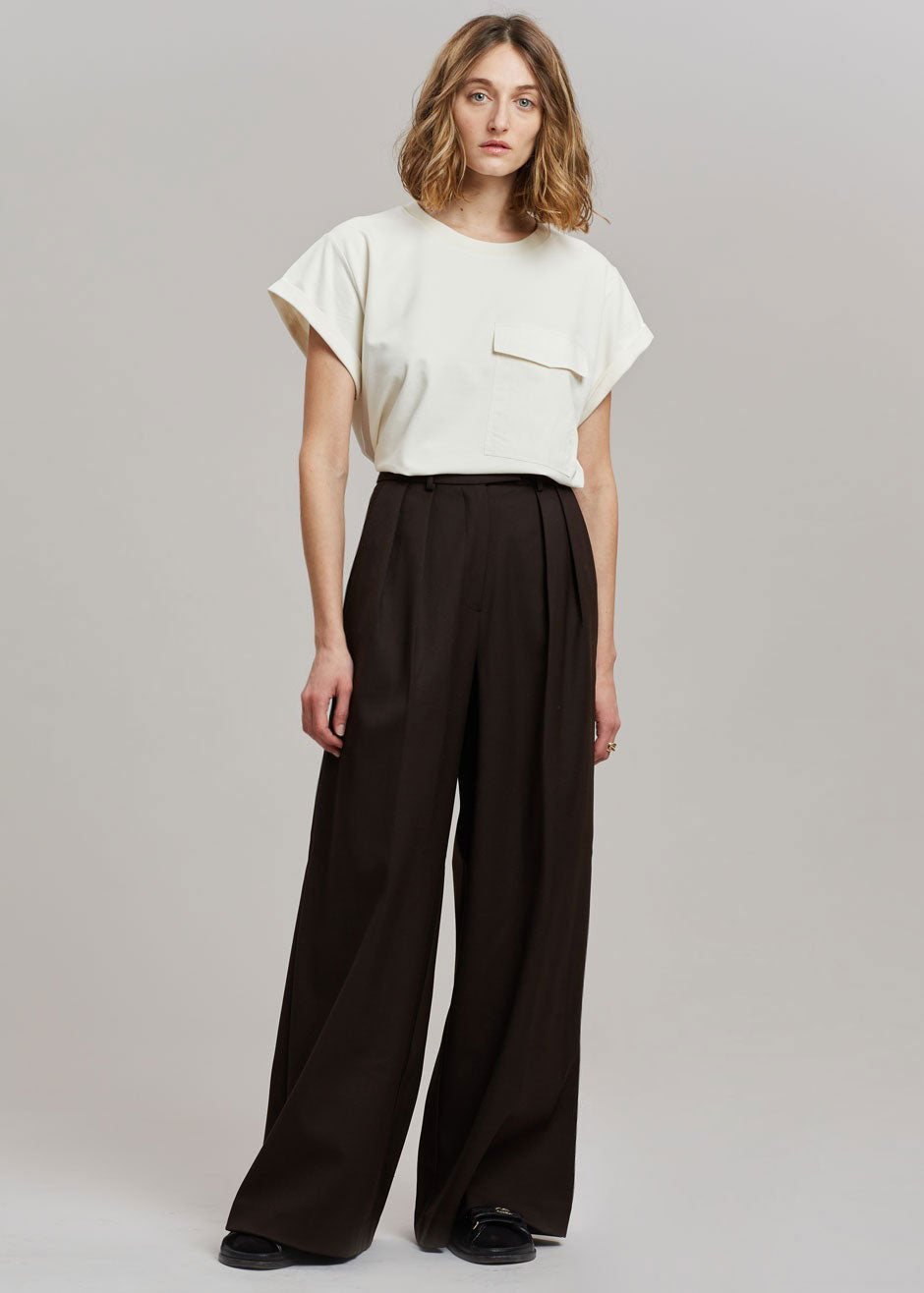 Varda Wide Leg Pants - Aubergine - 9