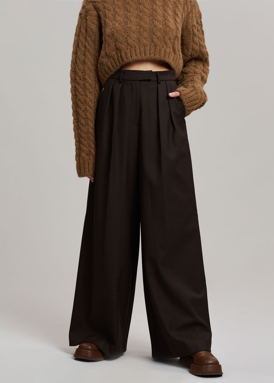 Varda Wide Leg Pants - Aubergine - 2