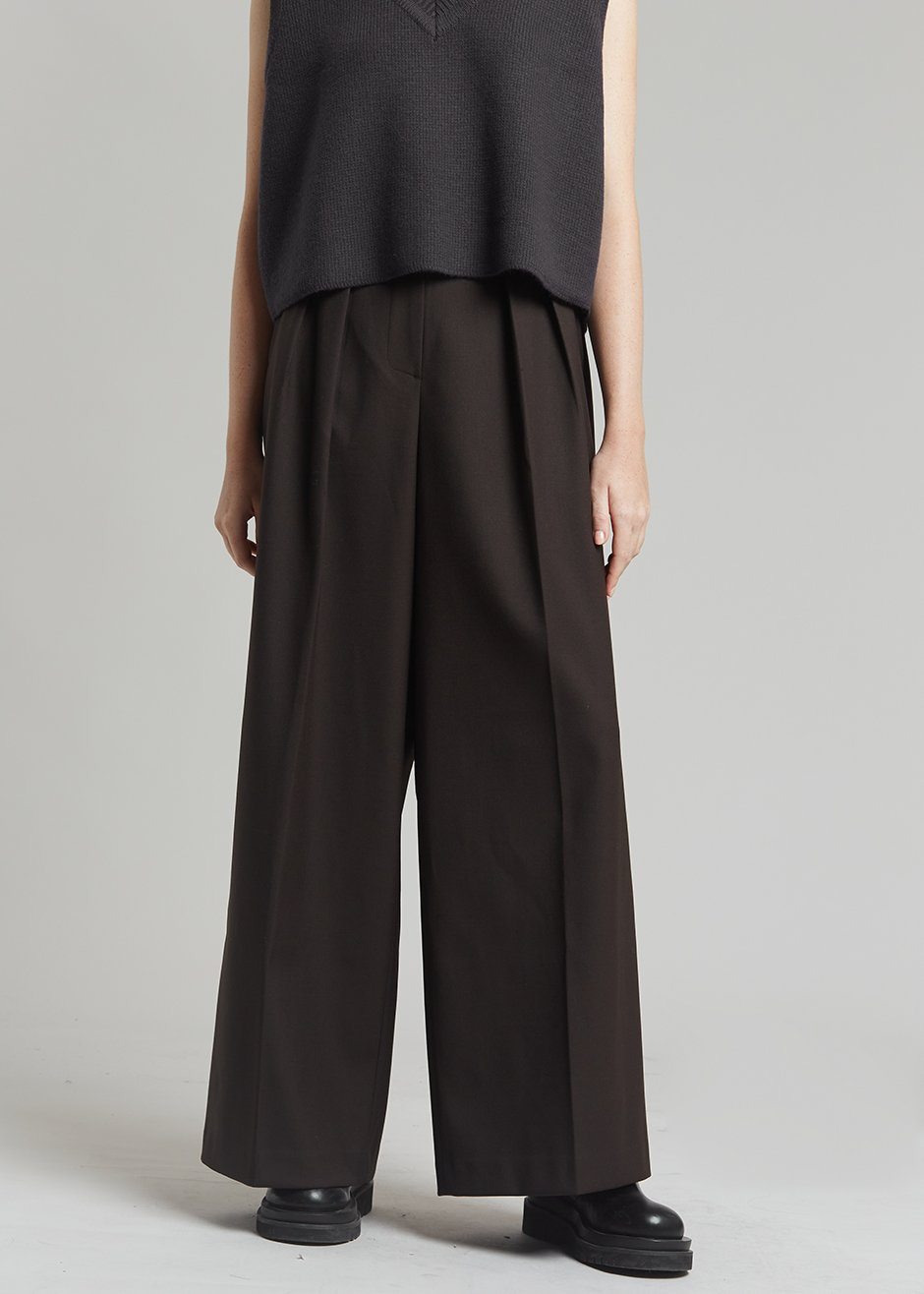 Varda Wide Leg Pants - Aubergine - 6
