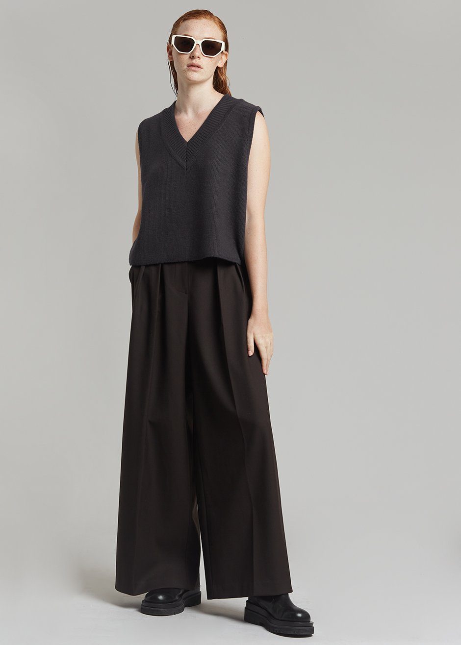 Varda Wide Leg Pants - Aubergine - 3
