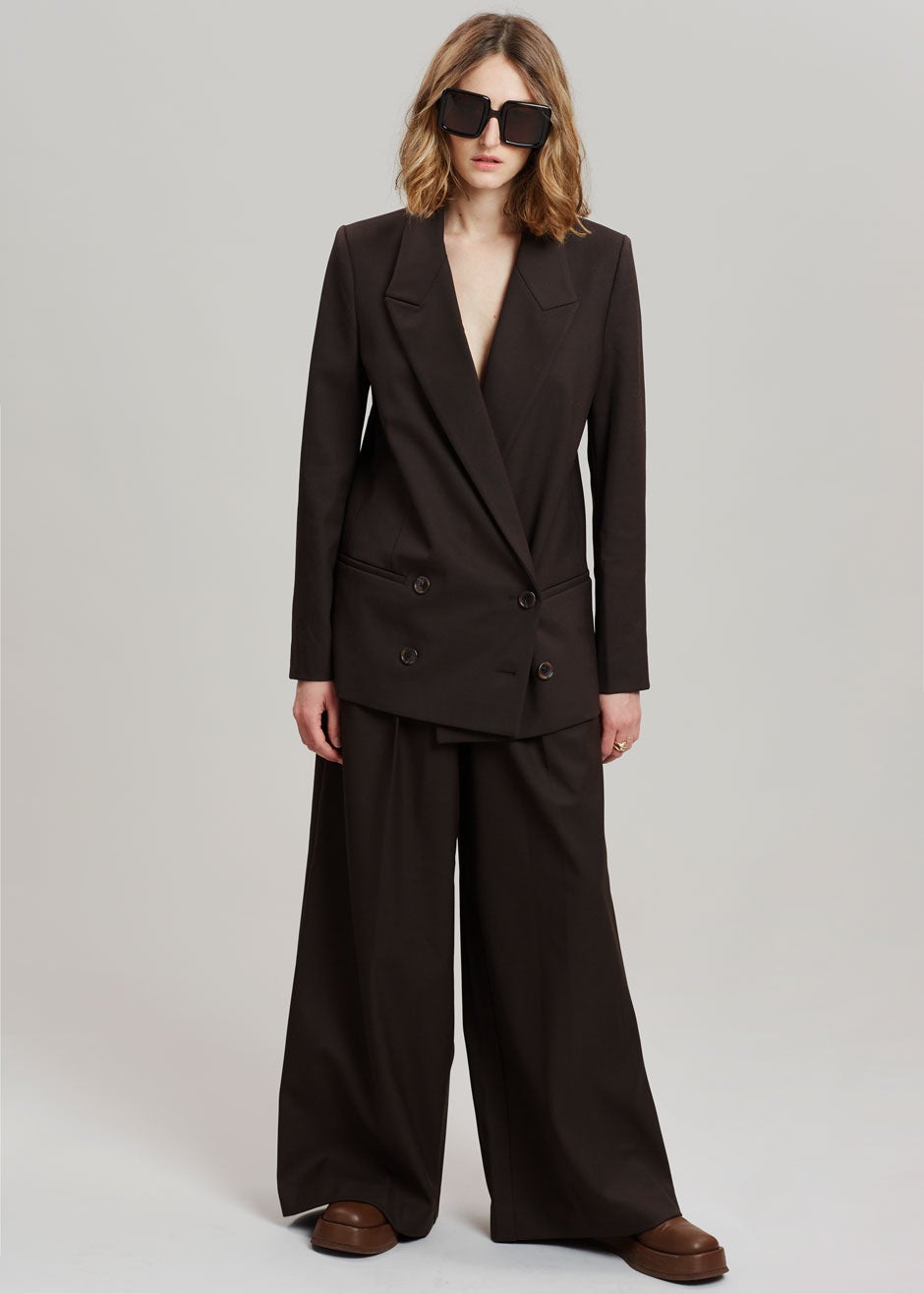 Varda Wide Leg Pants - Aubergine - 8