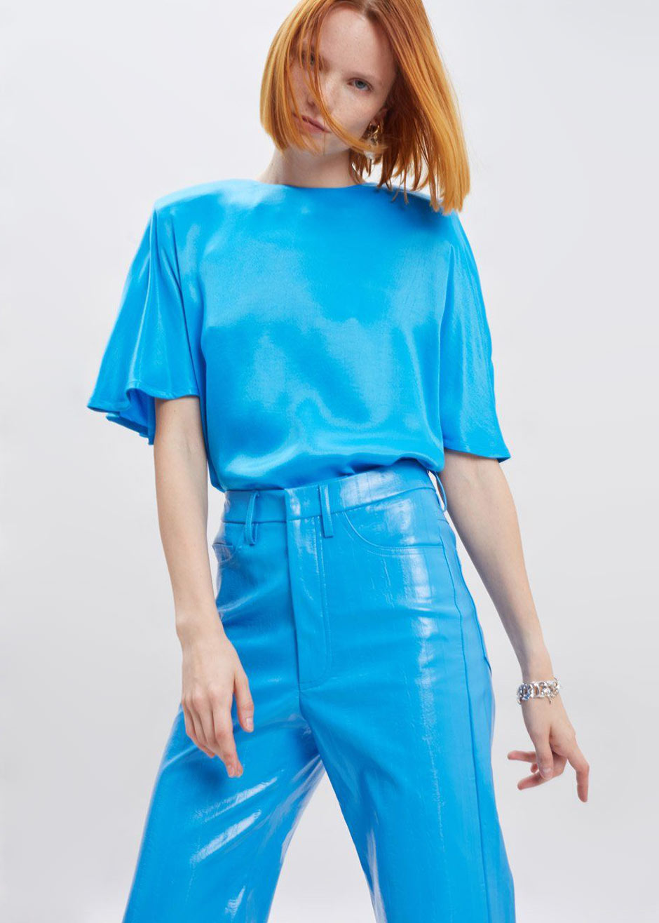 Rotie High Waist Vinyl Pants by ROTATE in Blithe - 6