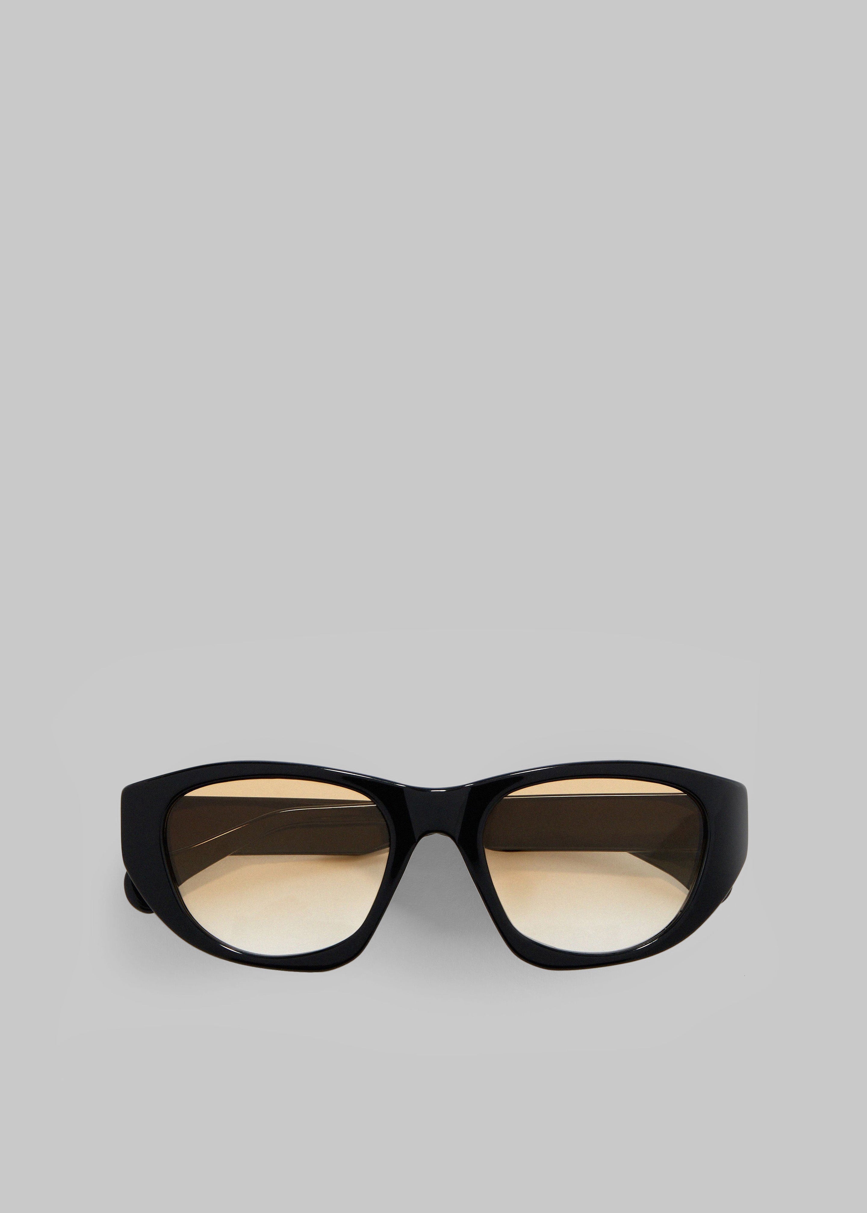 Gince Goods Classic Oval Sunglasses - Black/Yellow - 2