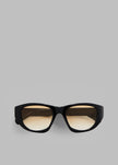 Gince Goods Classic Oval Sunglasses - Black/Yellow