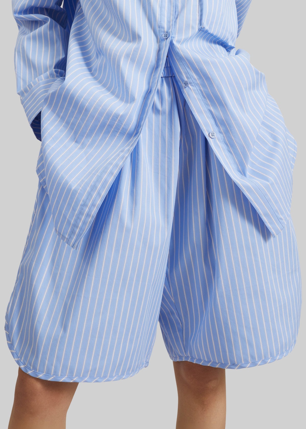 Elyn Cotton Bermuda Shorts - Blue/White Stripe - 4
