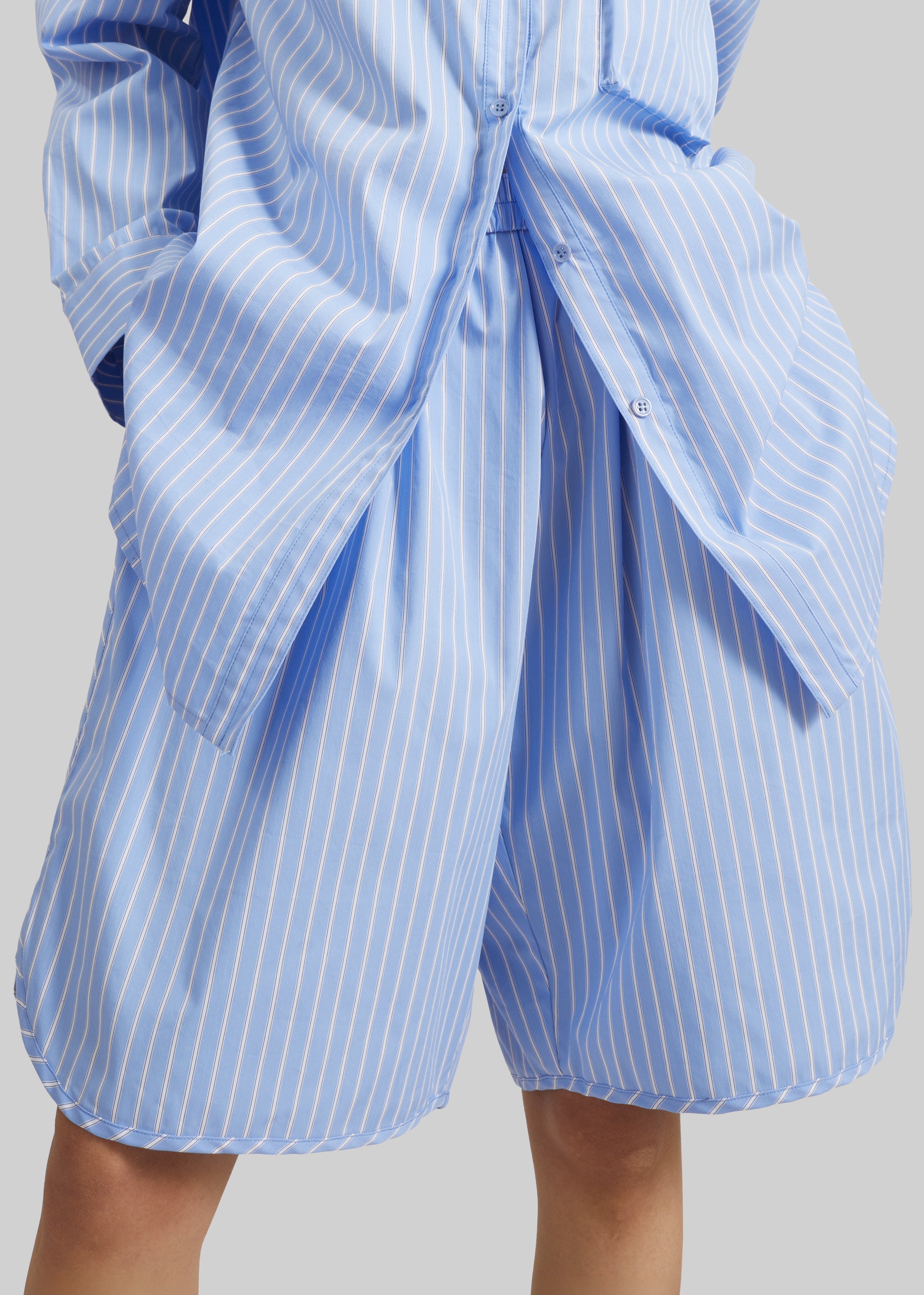 Elyn Cotton Bermuda Shorts - Blue/White Stripe - 4