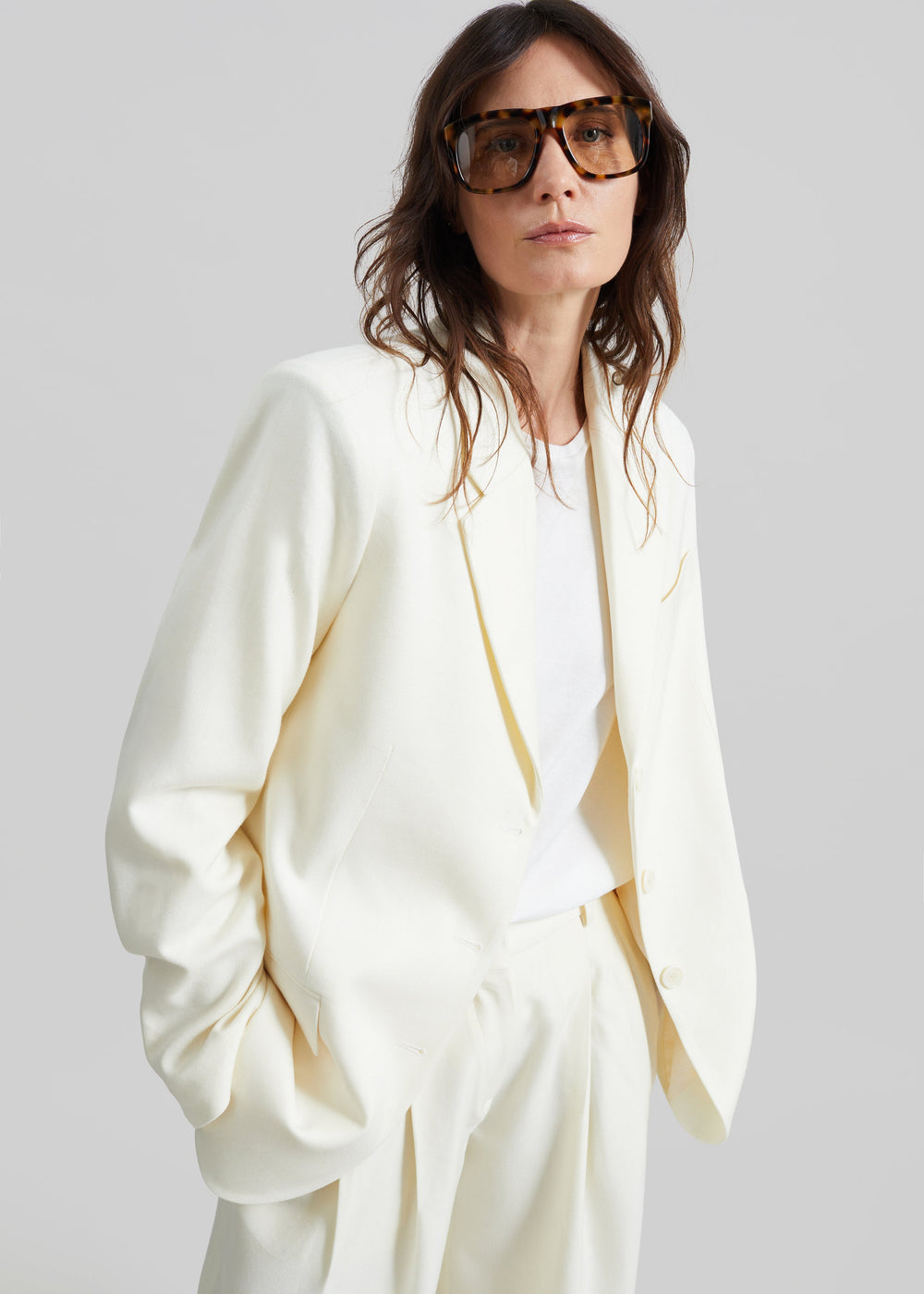 Halser Oversized Blazer - Ivory